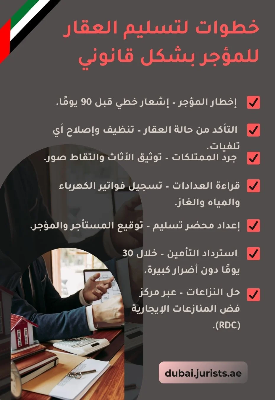 خطوات لتسليم العقار للمؤجر بشكل قانوني في دبي