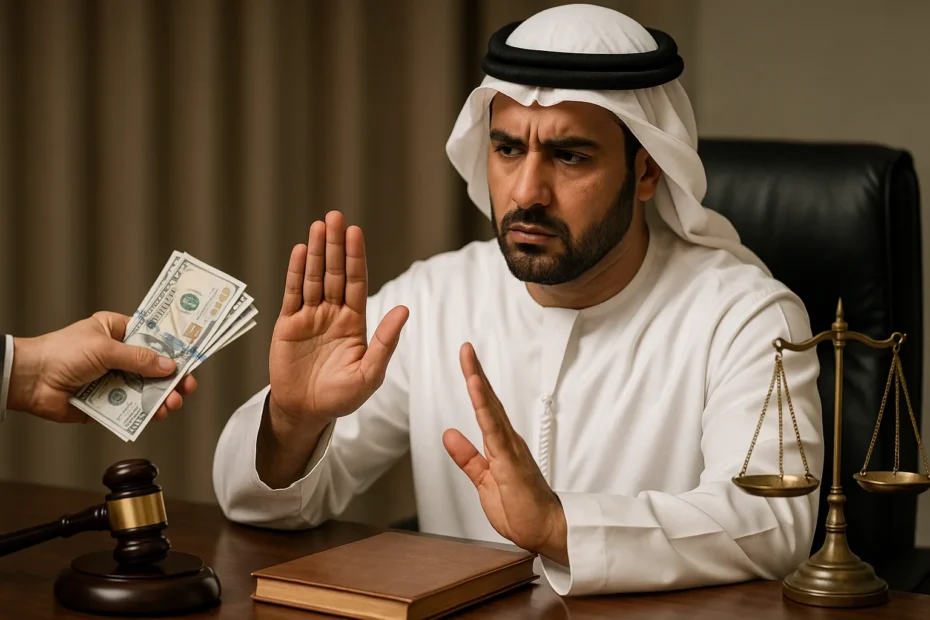 تعريف جريمة الرشوة في دبي وعقوبتها في الإمارات